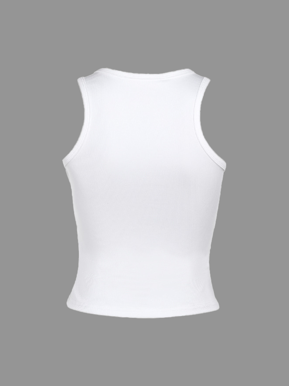 Ribbing Crew Neck Plain Tank Top