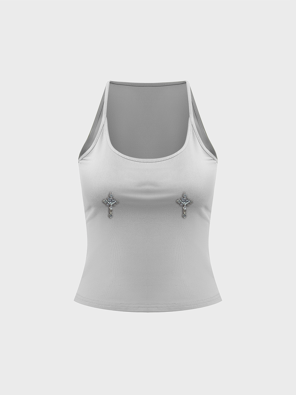 Jersey Crew Neck Plain Tank Top