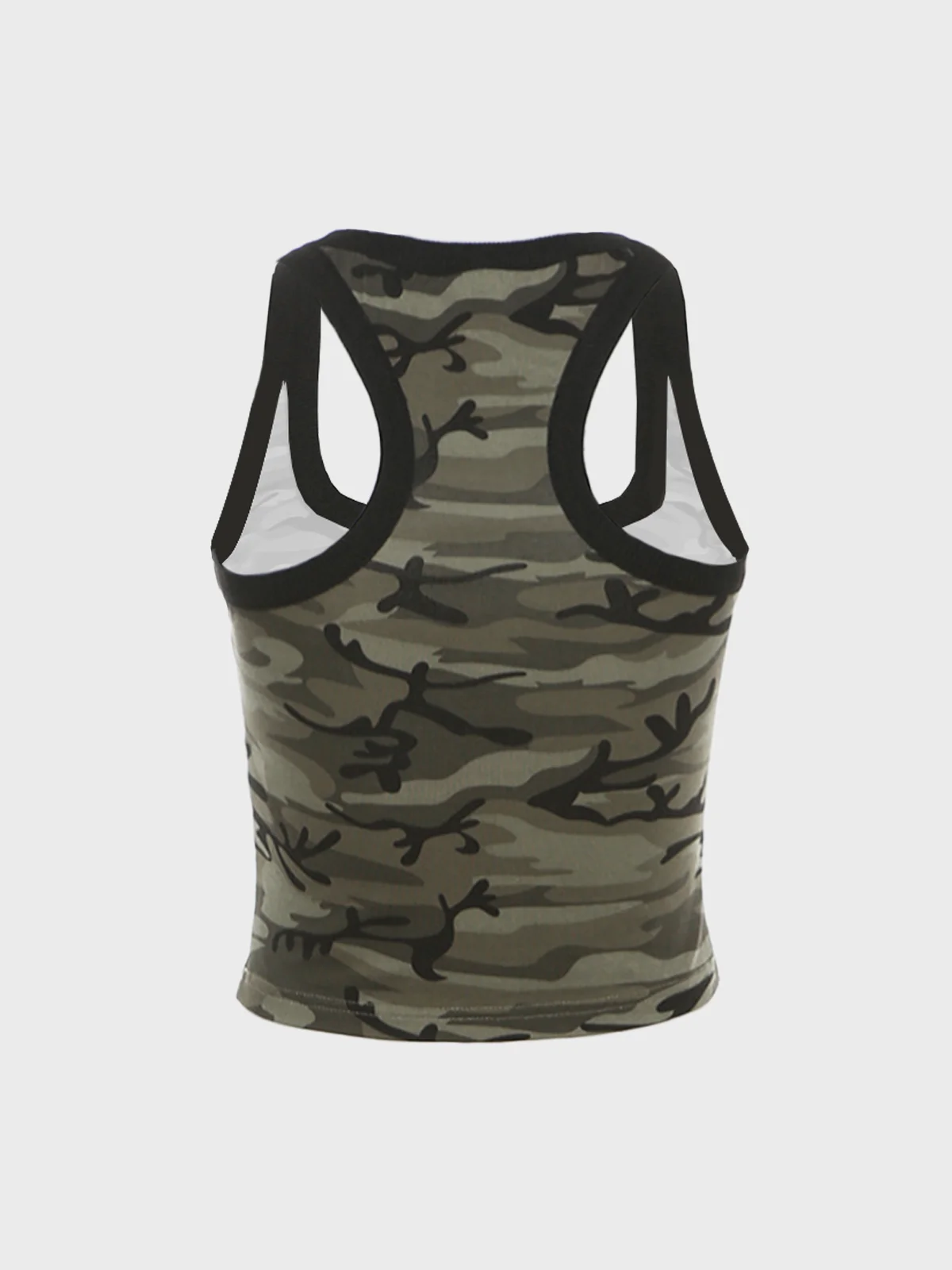 Jersey Square Neck Camo Tank Top