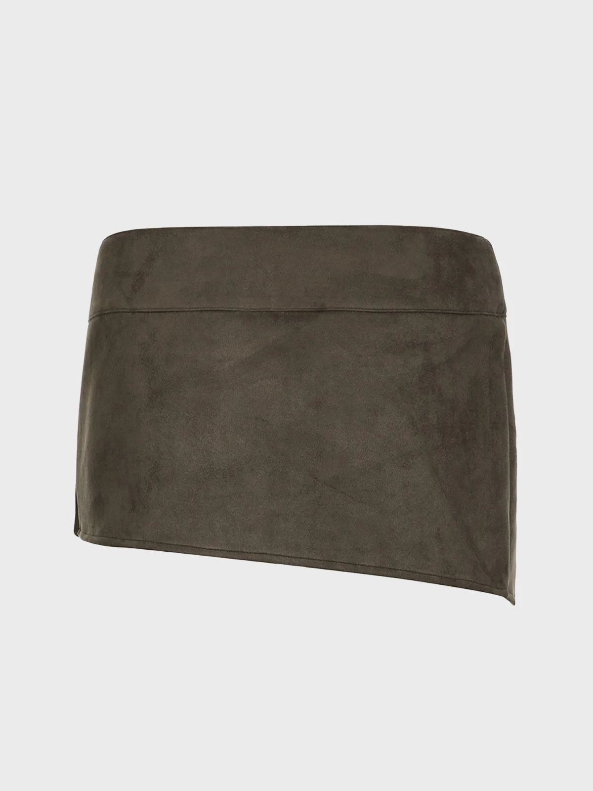 Suede Plain Mini Skirt