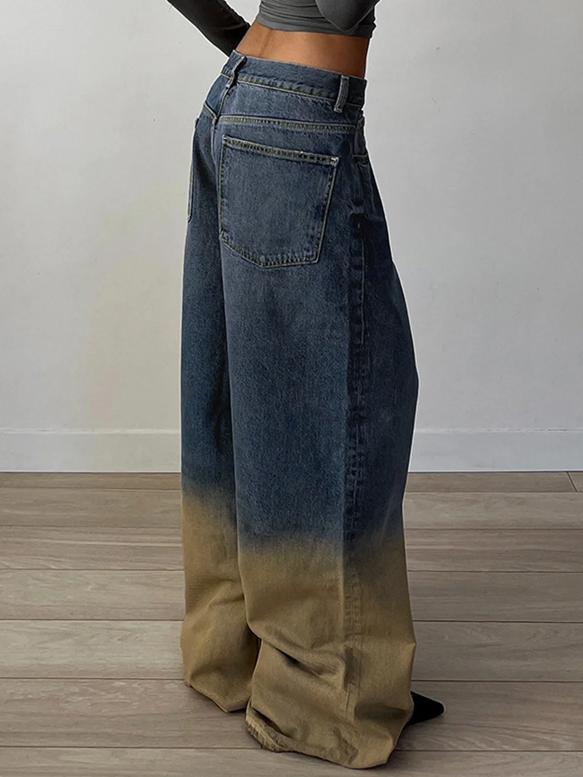 Denim Ombre Straight Pants Jeans