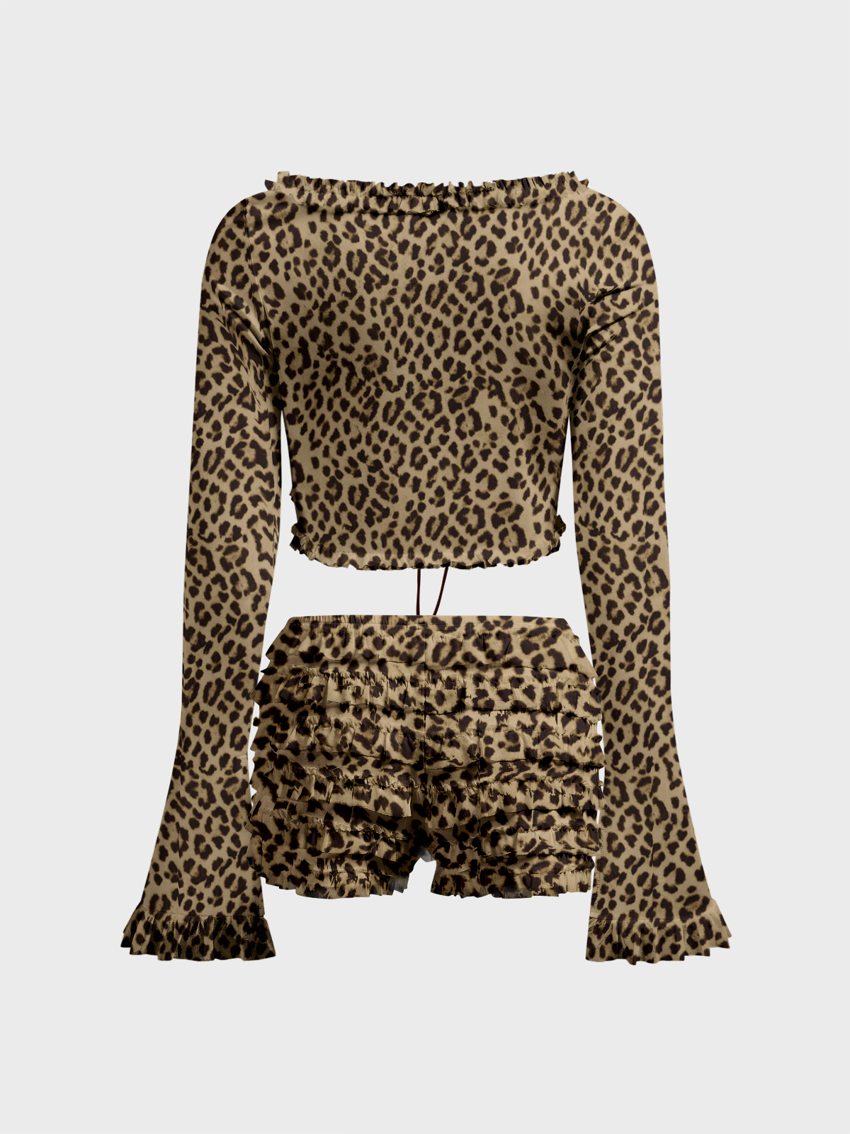 Jersey Animal Print Top With Pants Two-Piece Set