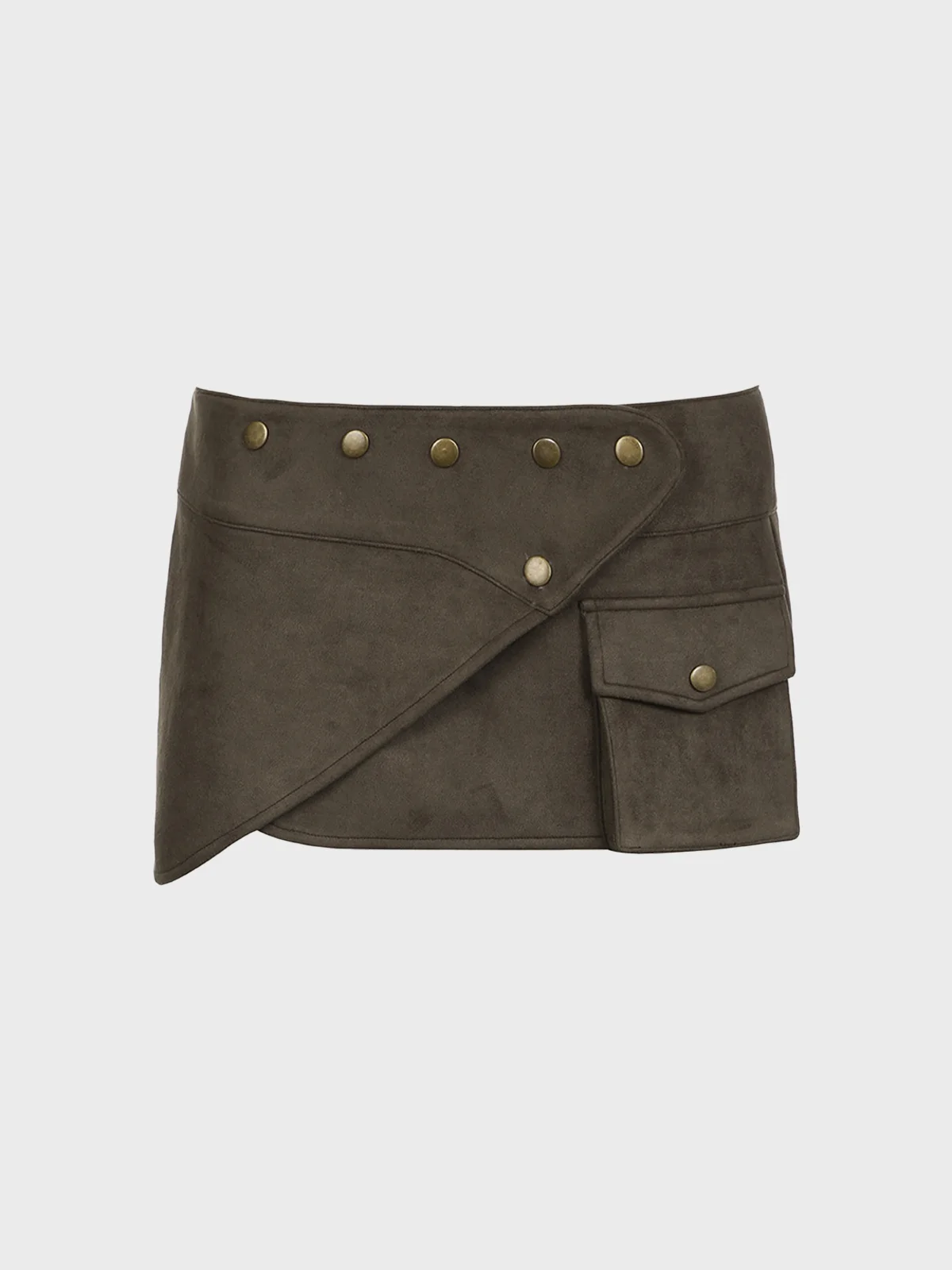 Suede Plain Mini Skirt