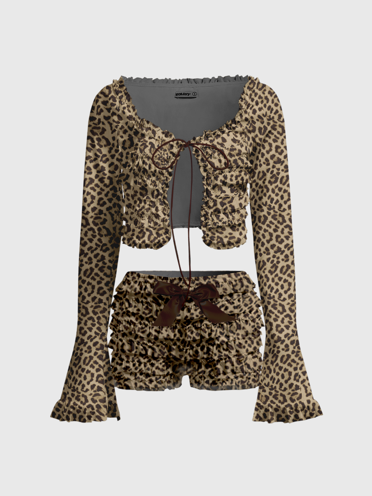 Jersey Animal Print Top With Pants Two-Piece Set