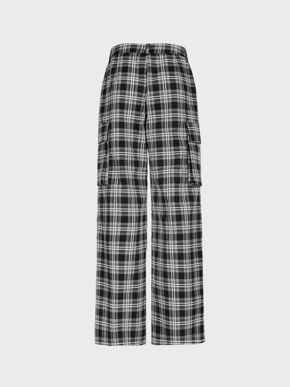 Twill Plaid Straight Pants Fashion Pants