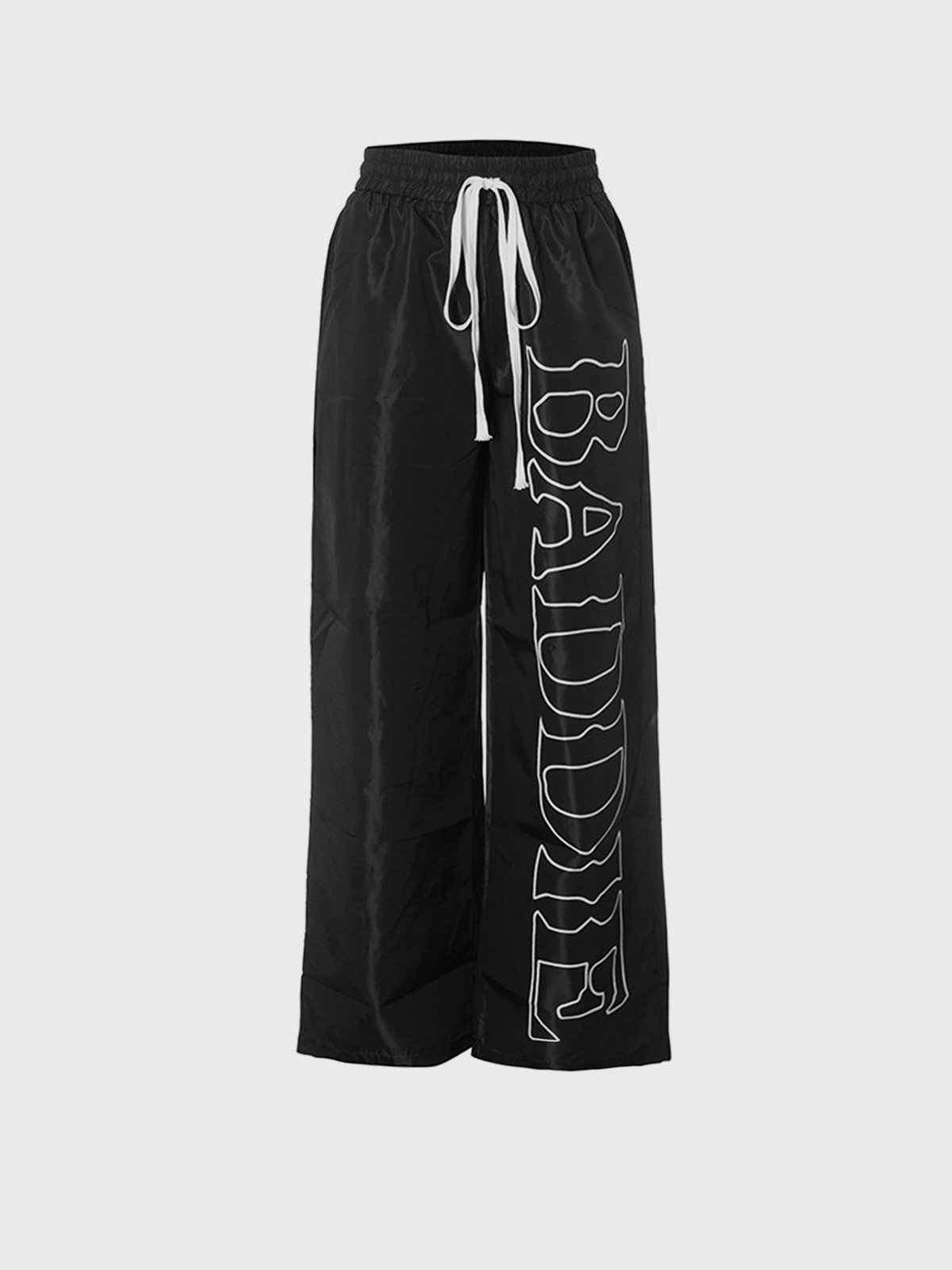 Nylon Text Letters Straight Pants Sweatpants & Joggers