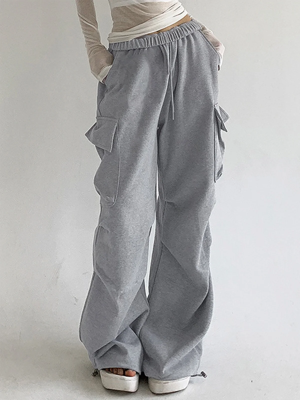 Jersey Plain Cargo Pants Sweatpants & Joggers