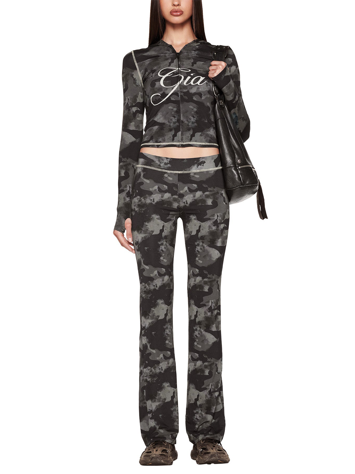 Jersey Camo Coat With Pants Two-Piece Set