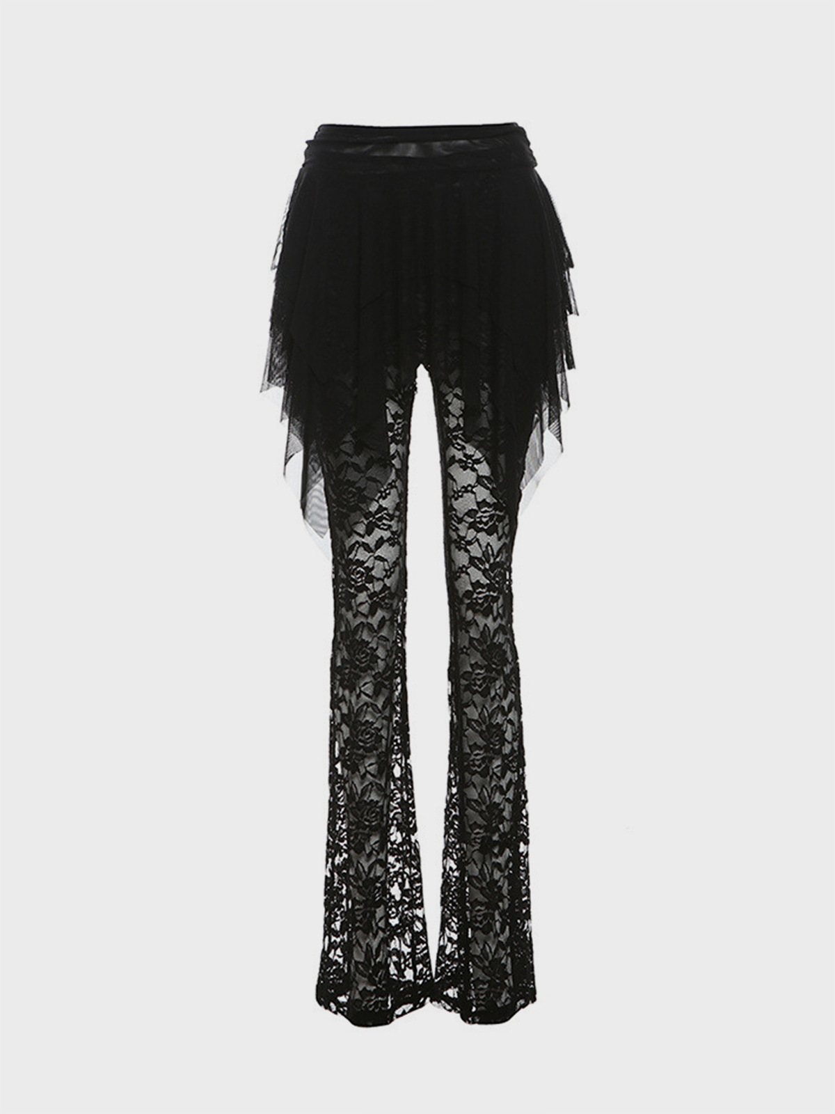 Lace Plain Flare Pants Fashion Pants