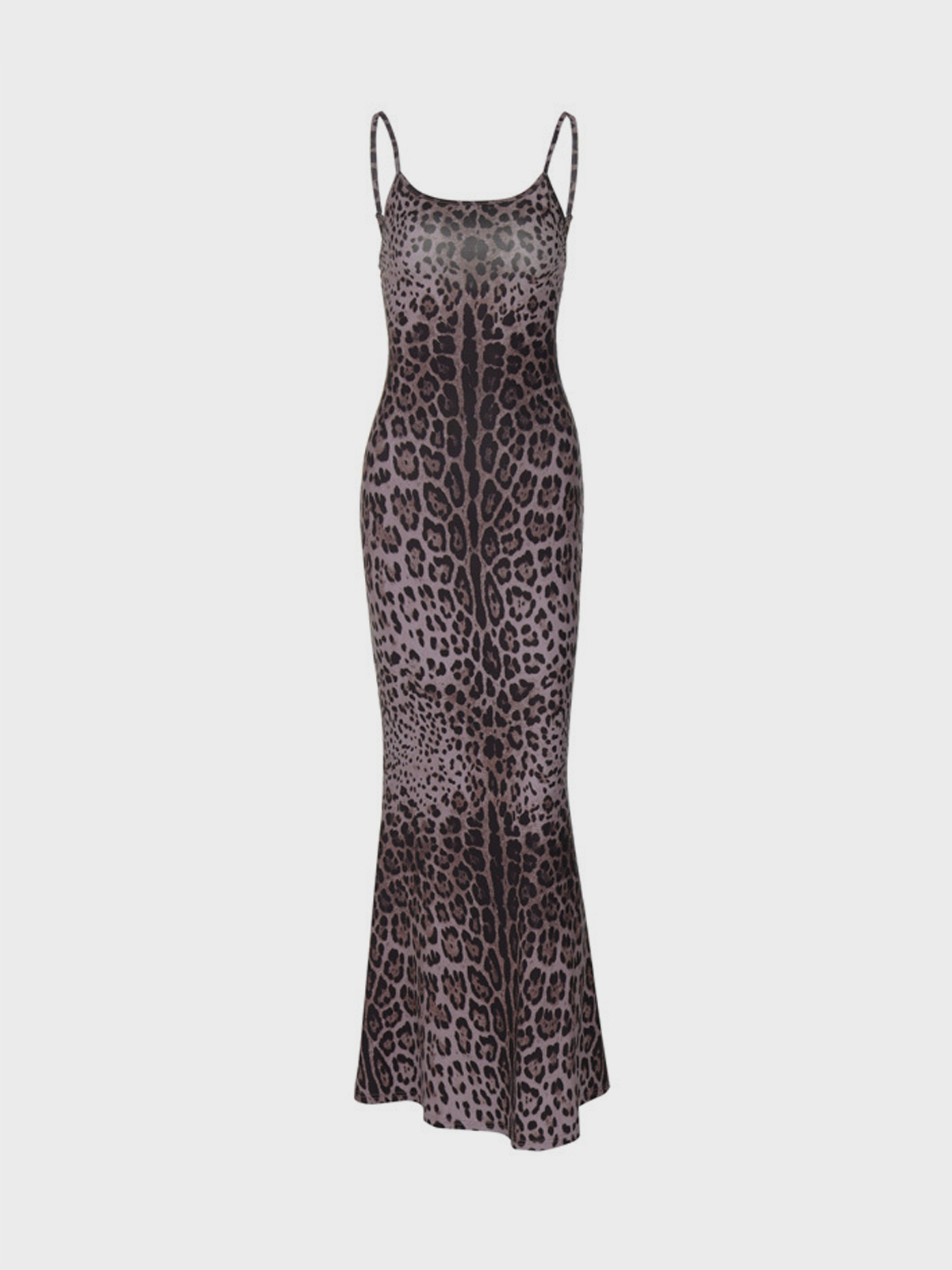 Spaghetti Leopard Sleeveless Maxi Dress