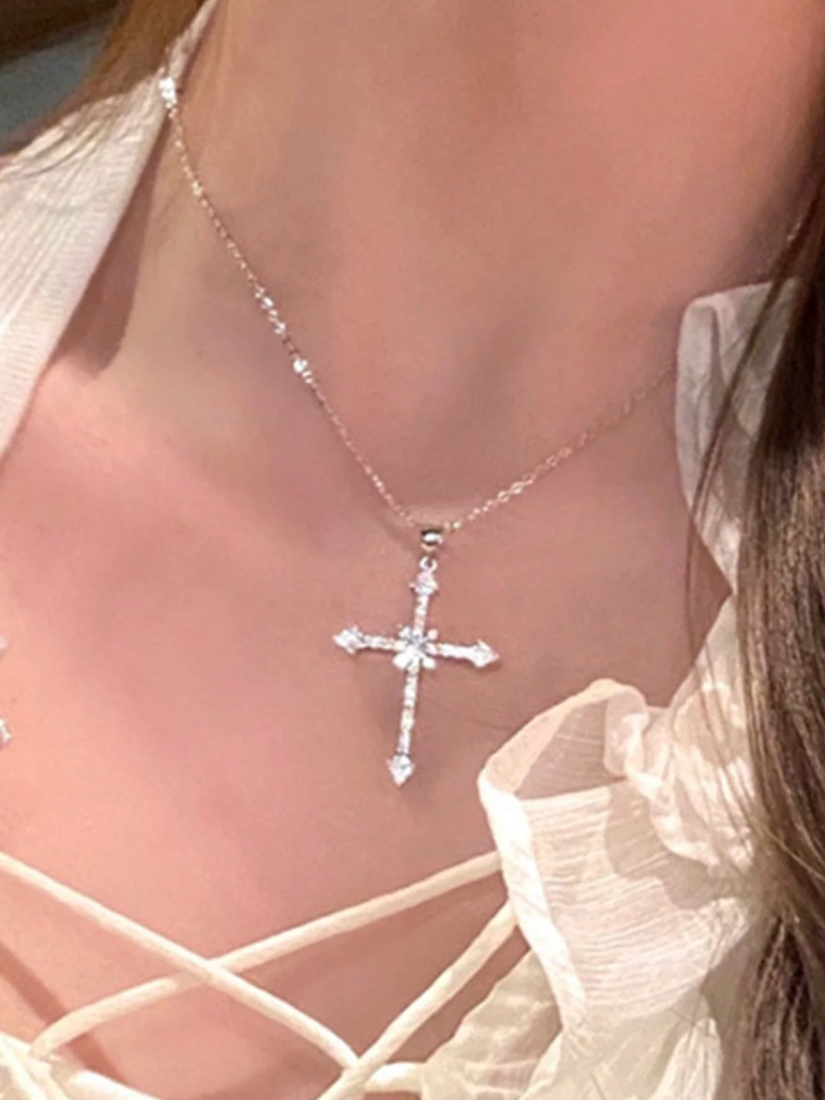 Rhinestone Cross Necklace