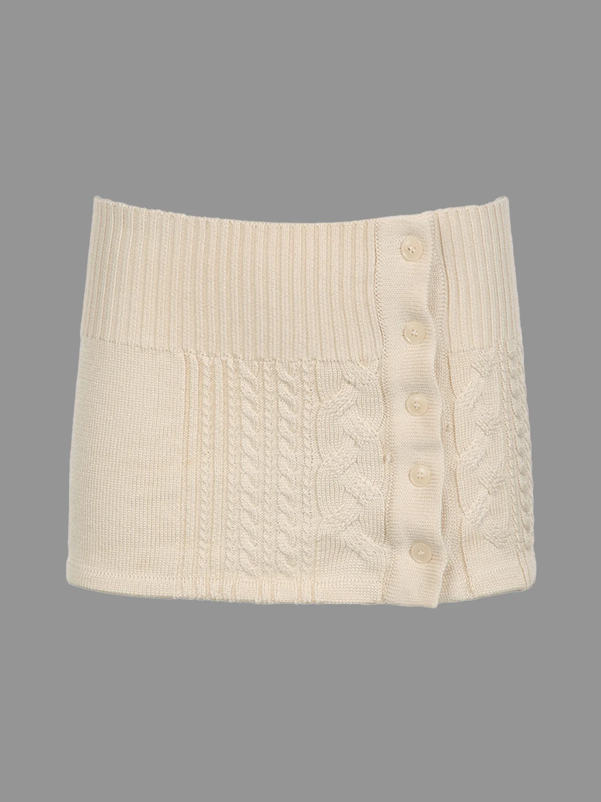 Knitted Plain Mini Skirt