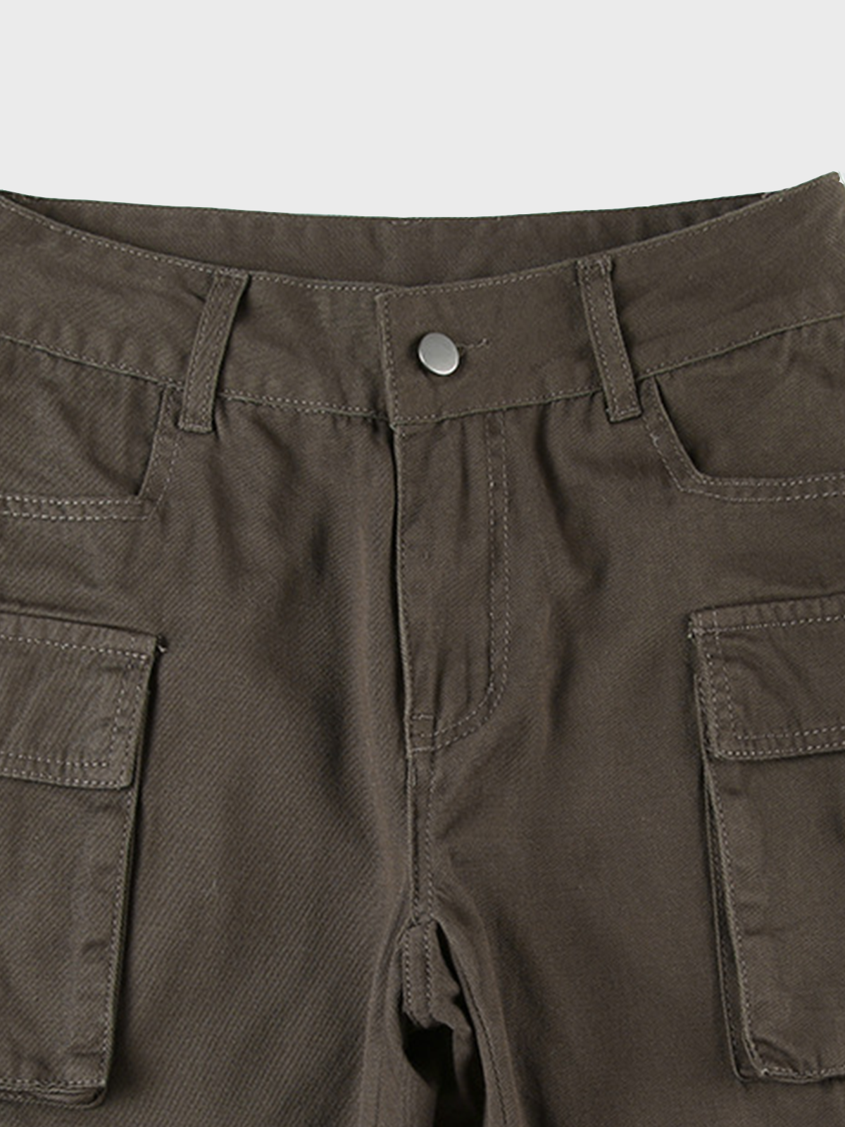 Twill Plain Flare Pants Cargo Pants