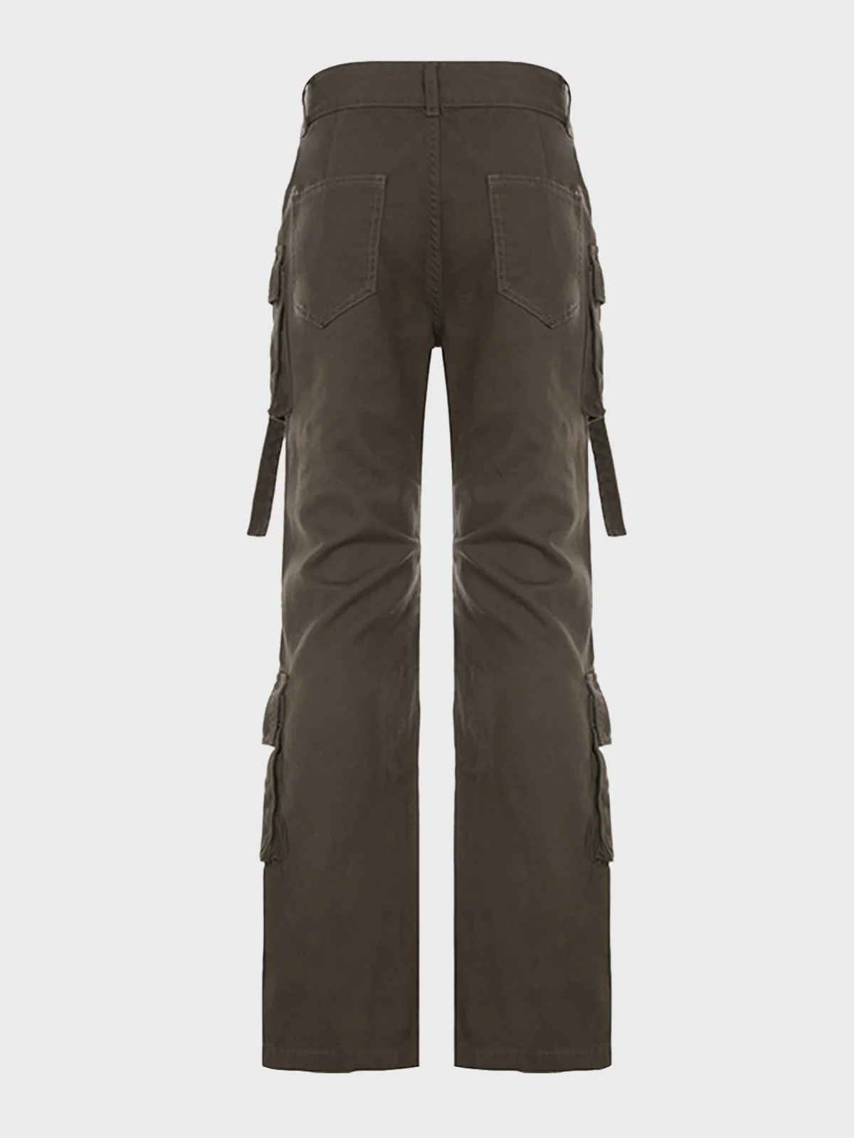 Twill Plain Flare Pants Cargo Pants