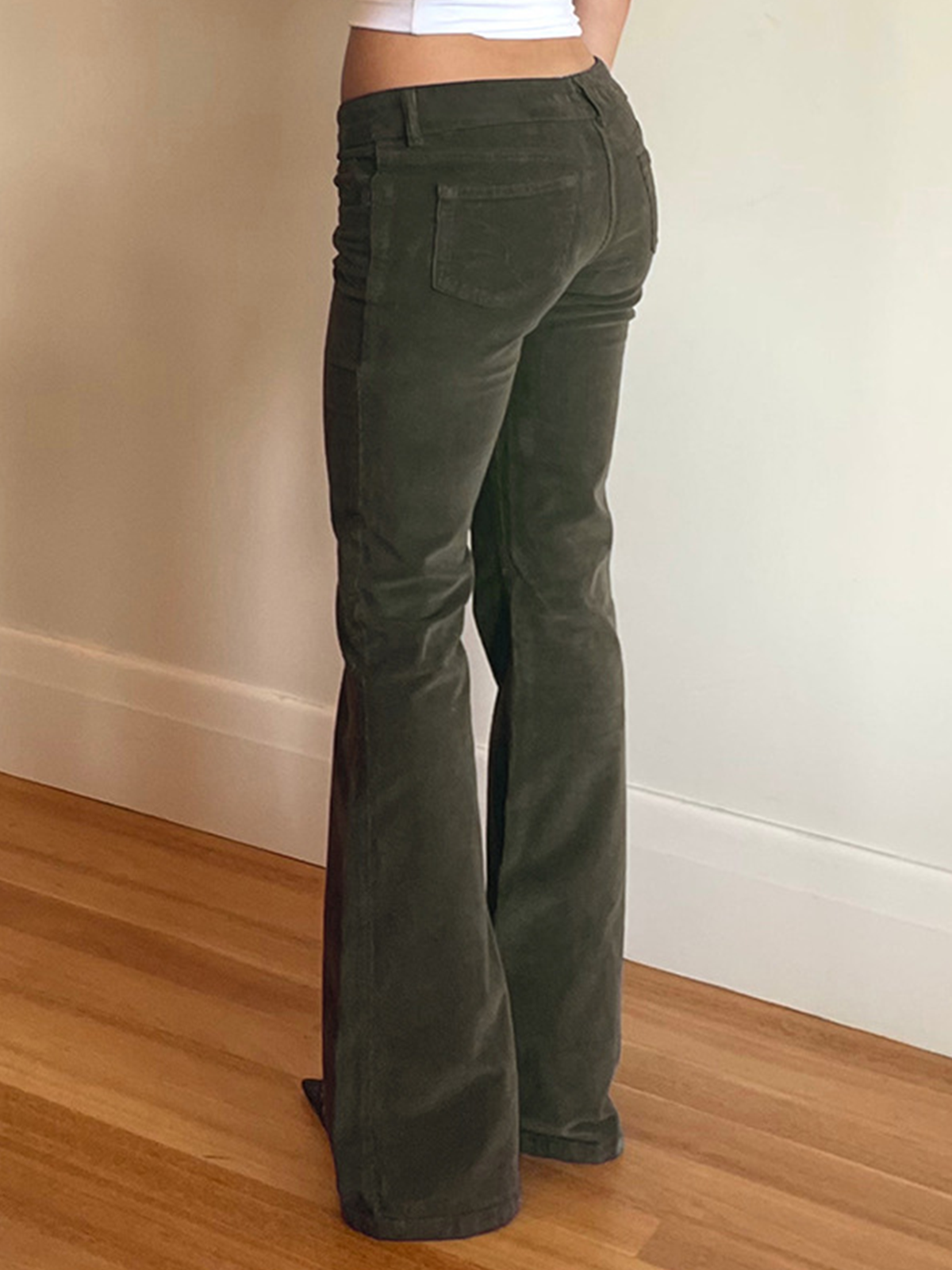 Corduroy Plain Flare Pants Pant