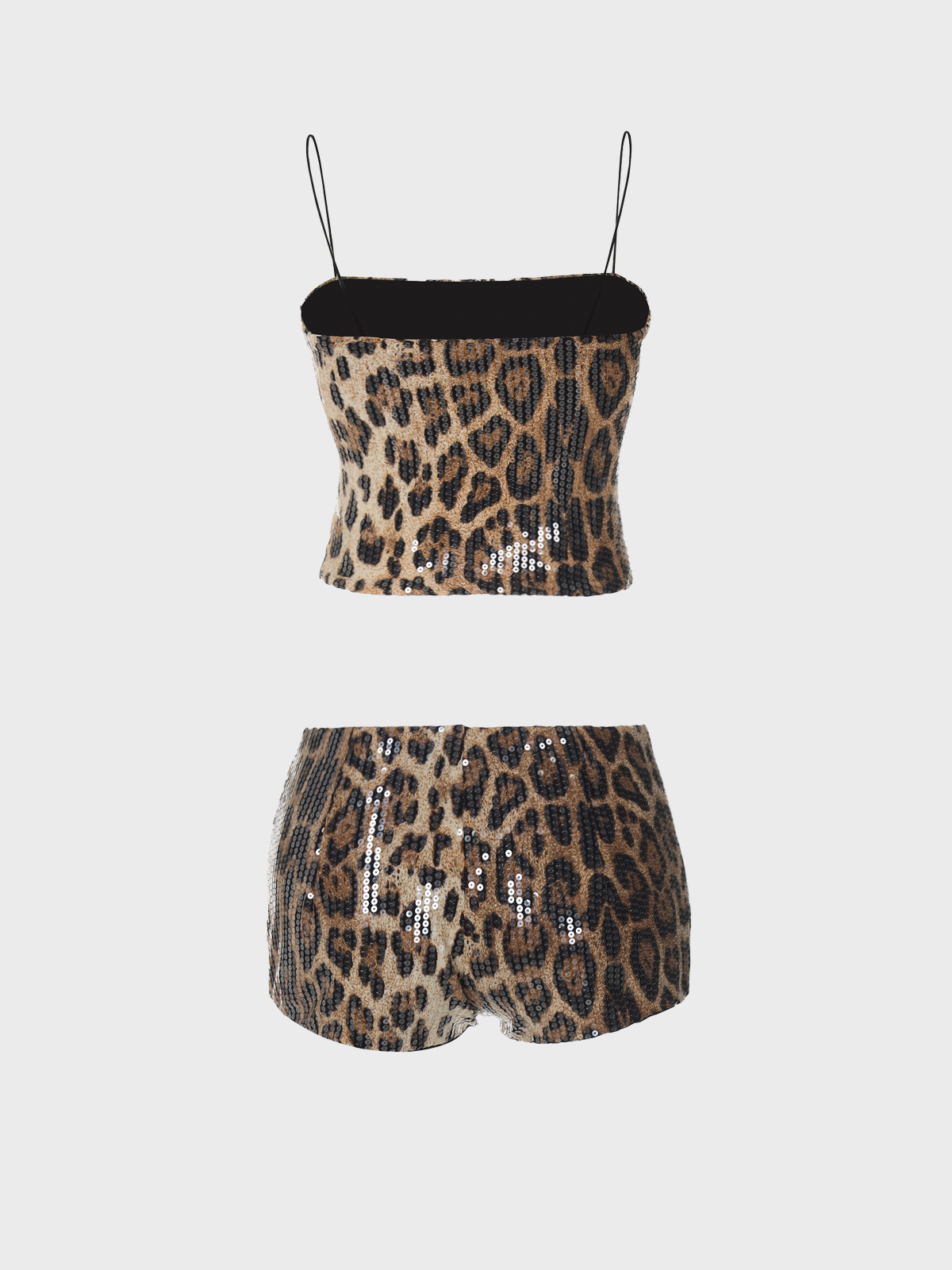 Jersey Leopard Top With Pants Two-Piece Set