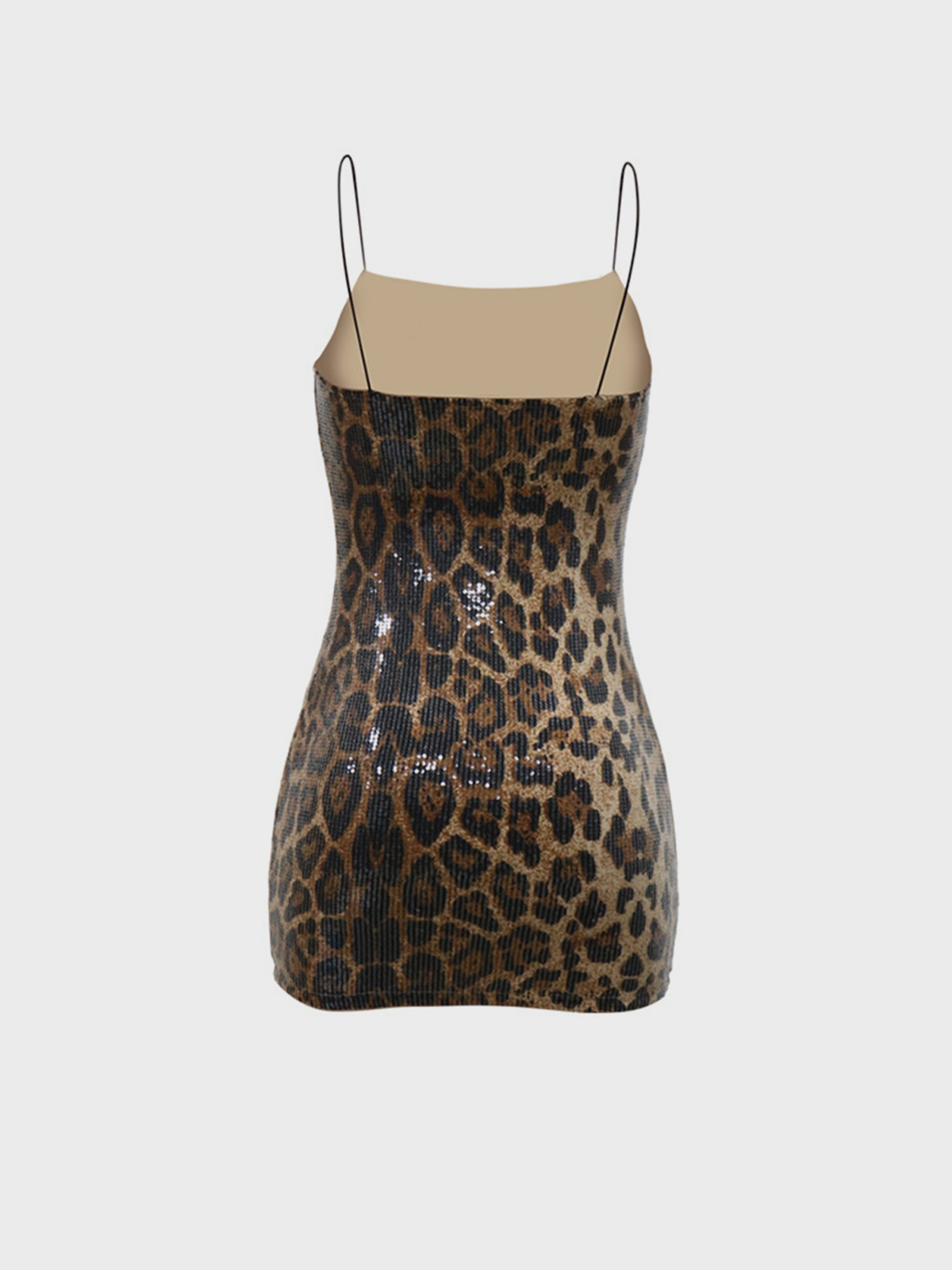 Spaghetti Leopard Sleeveless Mini Dress