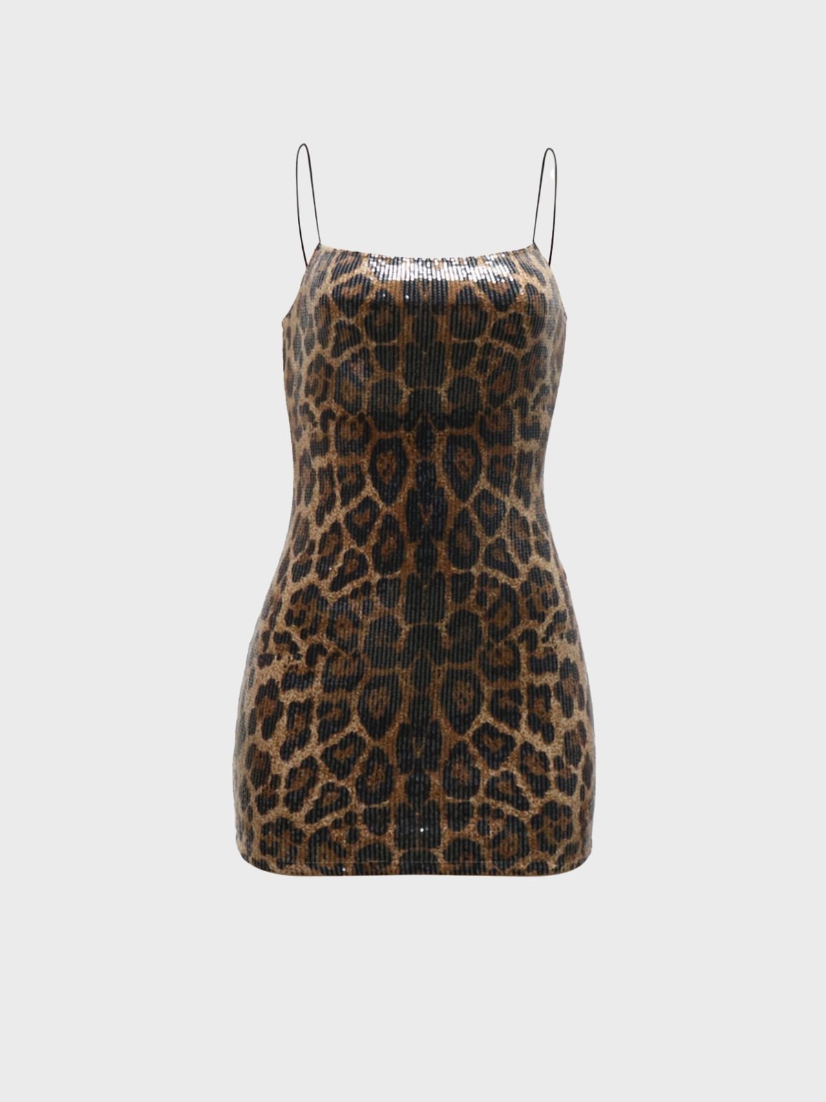 Spaghetti Leopard Sleeveless Mini Dress