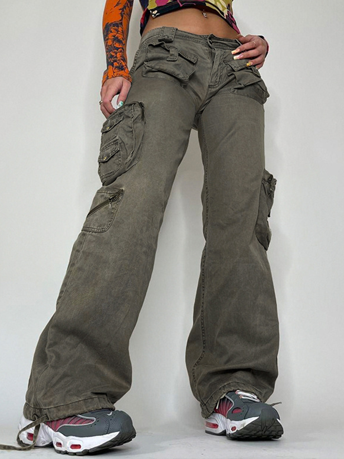 Twill Plain Cargo Pants Cargo Pants