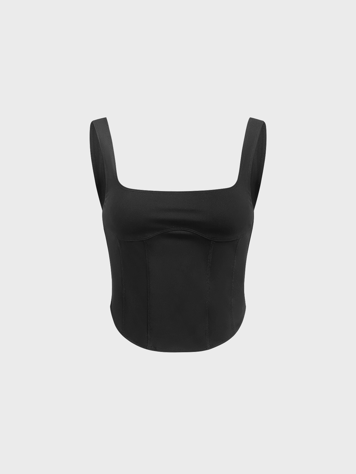 Nylon Square Neck Plain Tank Top