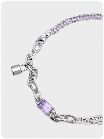 Y2K Purple Metal Accessory Necklaces | kollyy