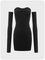 One Neck Long Sleeve Solid Color One-Piece Off Shoulder Dress