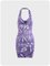 Graphic Printed Tie Front Sleeveless Halter Dress