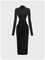 Solid Sexy Long Sleeve Stand Collar Dresses