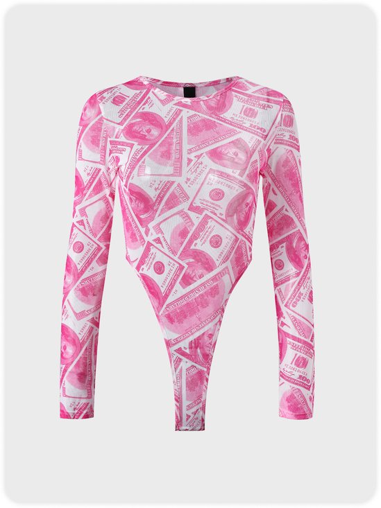 Casual Pink Top Bodysuit