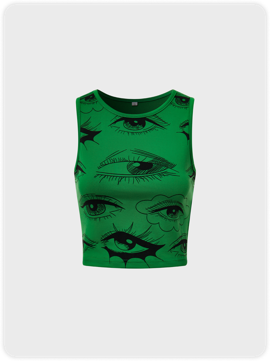Y2K Green Eyes Top Tank Top & Cami