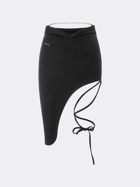 Sexy Asymmetric Design Tied Rope Skirt