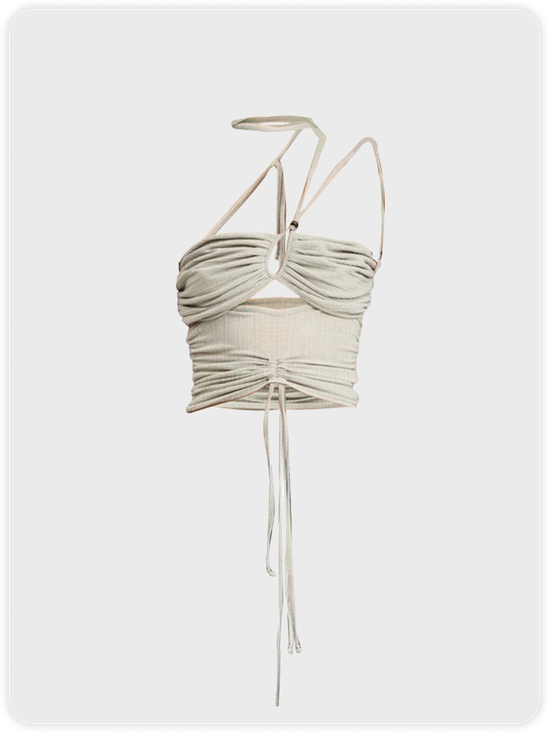 【Final Sale】Y2K Apricot Lace-Up Design Cut Out Top Tank Top & Cami