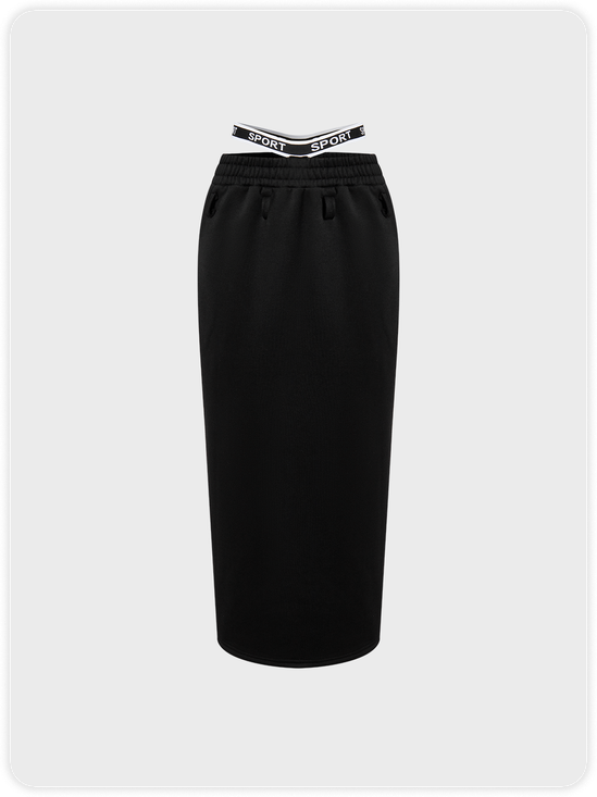 【Final Sale】Y2K Black Cropped Bottom Skirt