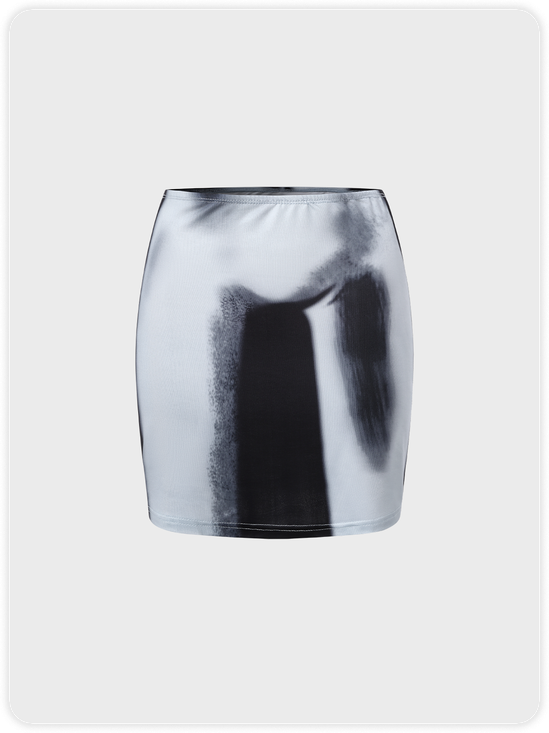 Edgy Gray Body print Bottom Skirt