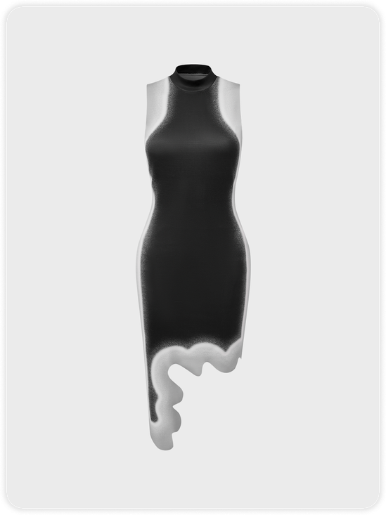 Y2K Black Color Block Asymmetrical Design Dress Midi Dress