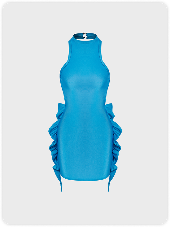 【Final Sale】Y2k Blue Backless Dress Mini Dress