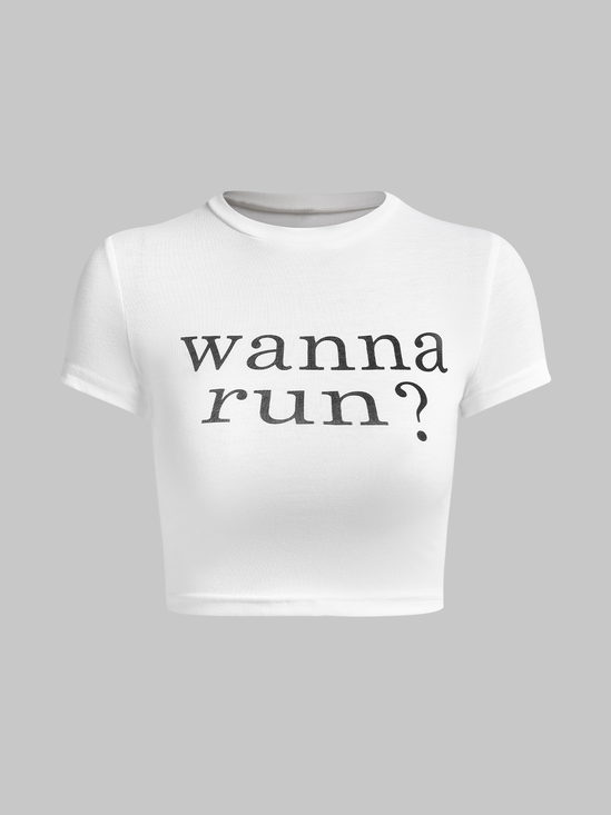 【Final Sale】Y2k White Text letters Top T-Shirt
