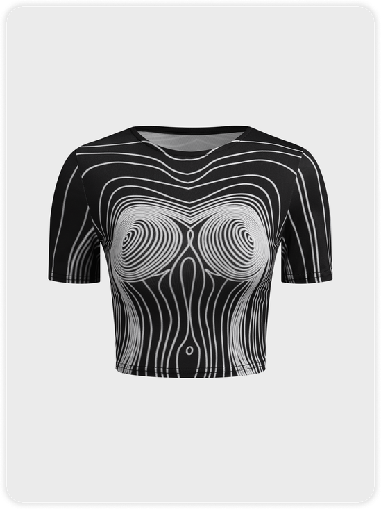 Edgy Black Body print Top T-Shirt