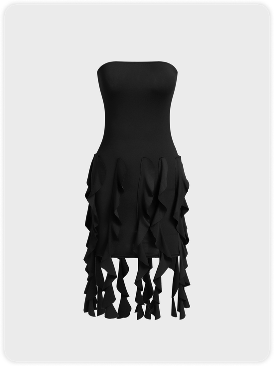 Y2k Black Ruffles Dress Mini Dress