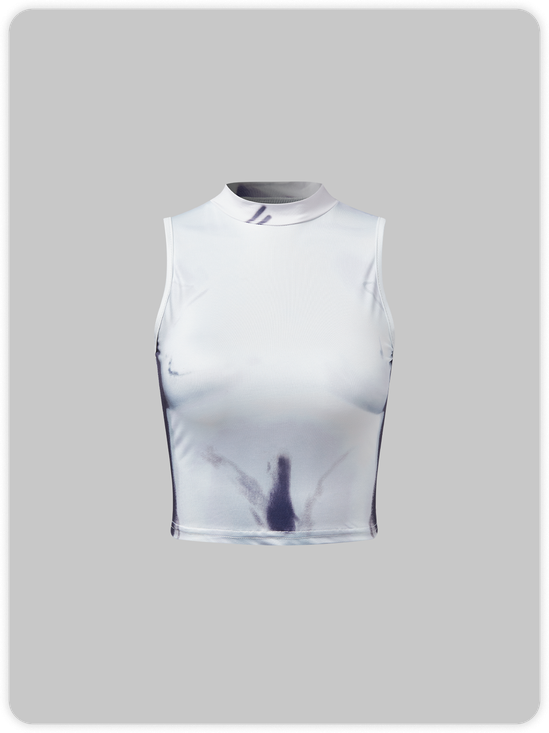 【Final Sale】Edgy Gray Body print Top Tank Top & Cami