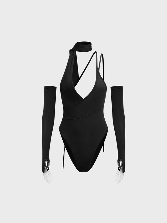 【Final Sale】Street Black Cut out Bodysuit