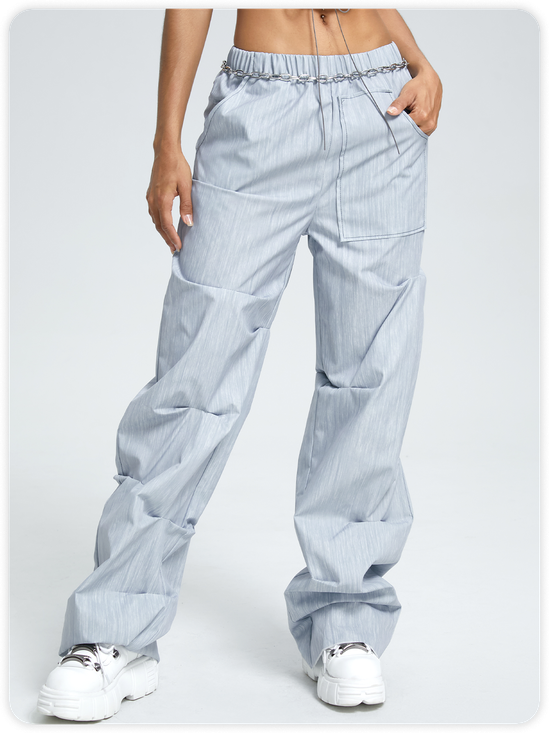 Street Gray Wrinkle Bottom Pants