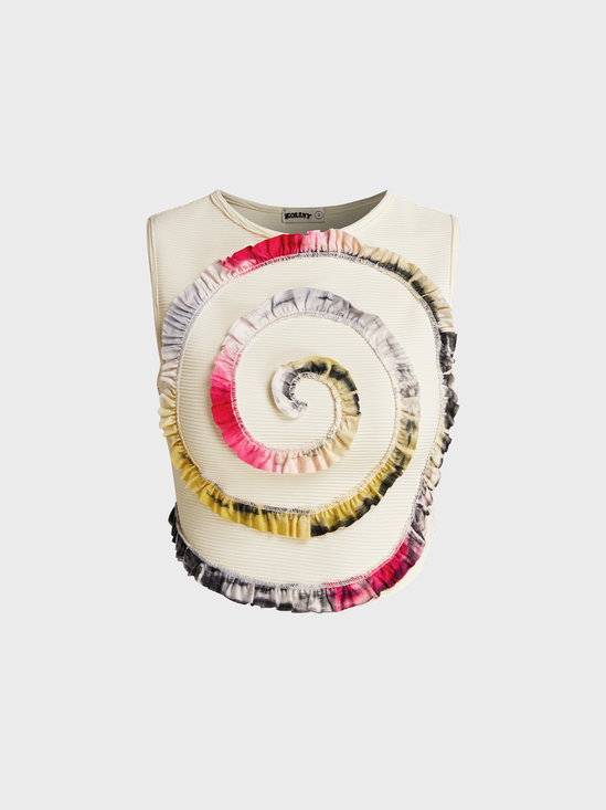 【Final Sale】Y2k White Patchwork Top Tank Top & Cami