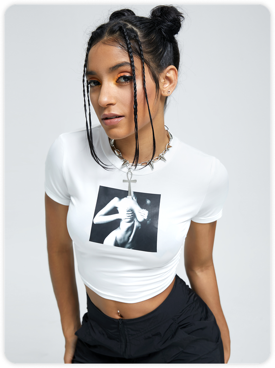 Y2k White Top T-Shirt