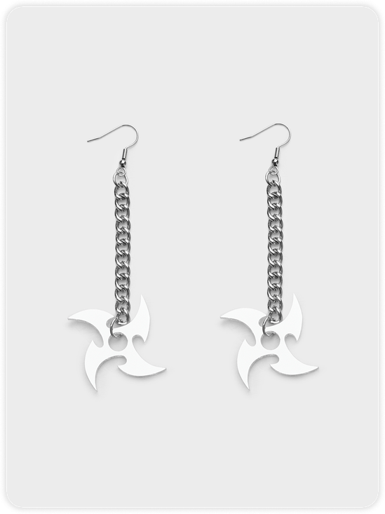 Edgy Silver Accessory Earrings
