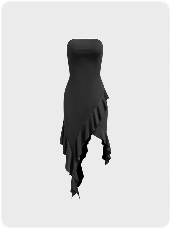 【Final Sale】Y2k Black Dress Midi Dress
