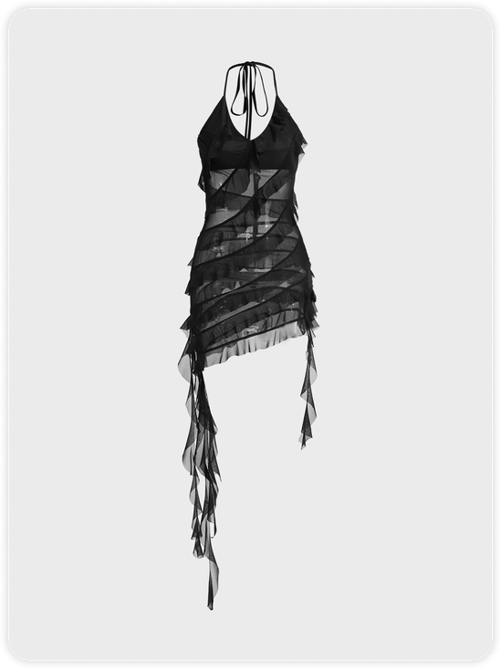 Plain Tight Y2K Halter Dress