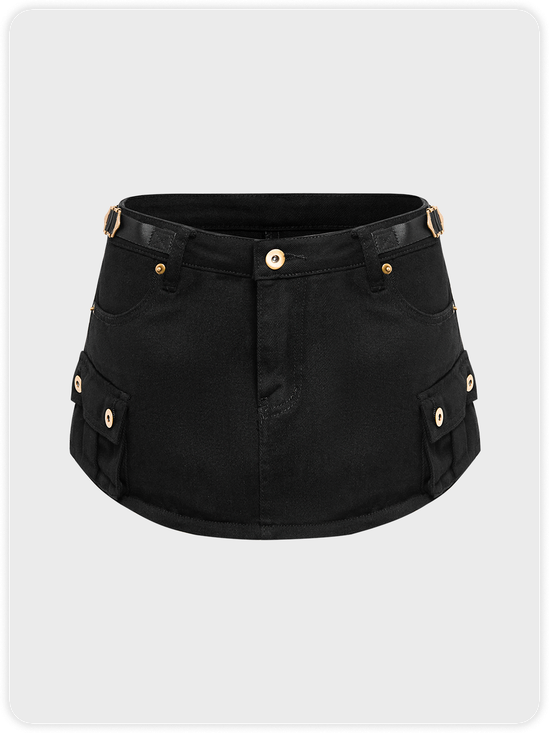 【Final Sale】Street Black Bottom Skirt