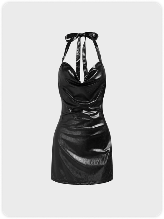 【Final Sale】Edgy Black Dress Mini Dress