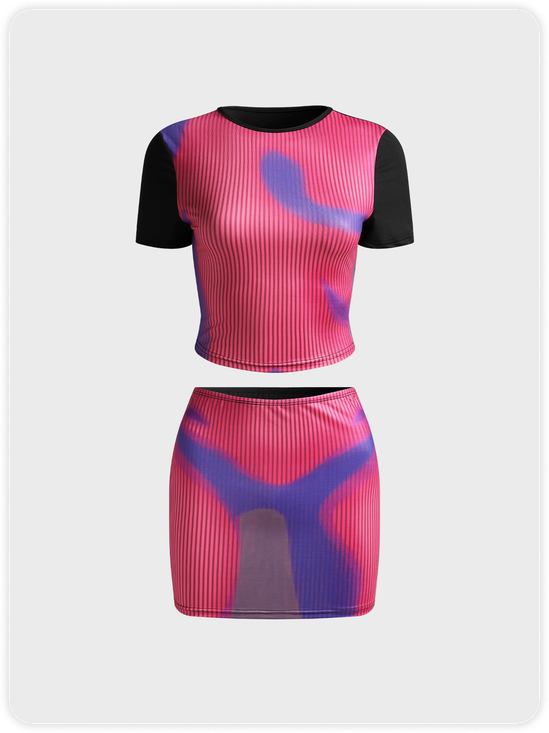 Street Multicolor Body print Two-Piece Set